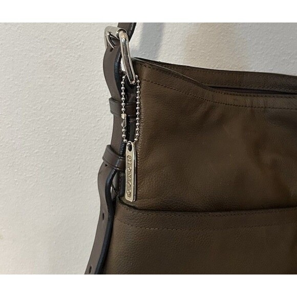 Coach 70308 Thompson Leather Bag Dark brown Gray Rare - Picture 5 of 8